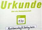 Patenurkunde zu Bürgerbaum Nr. 170