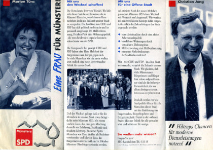 Kommunalwahl 1994: Flyer Marion Tns und Christian Jung