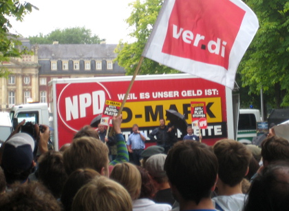 Demo gegen Rechts: NPD-Auftritt auf dem Schlossplatz